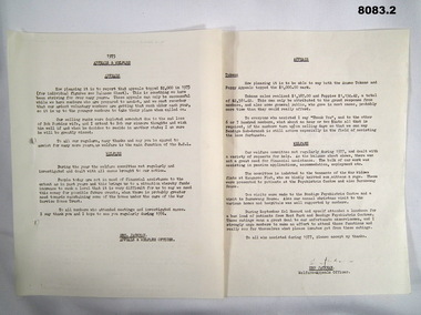 Document - APPEALS - WELFARE REPORTS 1975, 1977, Welfare/Appeals Officer, C.1975 - 1977