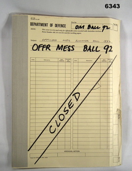Cloth bound cream manilla correspondence file.