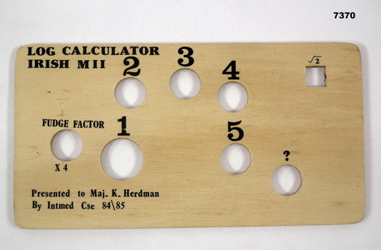 Wooden object with holes presented to the recipient as a good humoured joke.