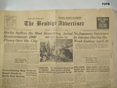 Four page broadsheet newspaper produced by the Bendigo Advertiser.