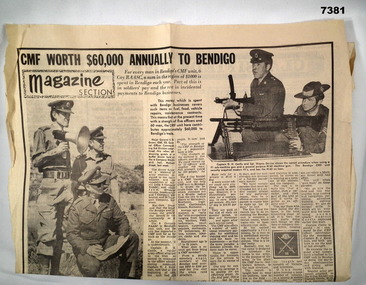 Newspaper article from The Bendigo Advertiser 1977.