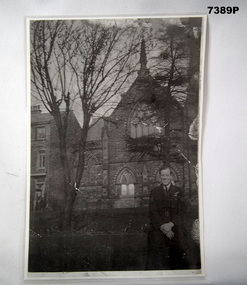 Black and white photograph of a RAAF serviceman in UK - WW2.