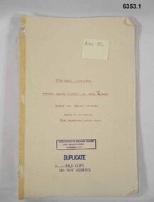 Loose page report, manilla card cover, map of project area at rear of pages