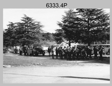 Military Funeral, Harcourt, c1960s. Unidentified civilians and Army Headquarters Survey Regiment personnel