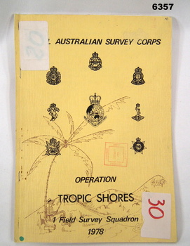 Booklet, A4 cream cardboard cover, stapled Left Hand side, containing a report and plotted maps.