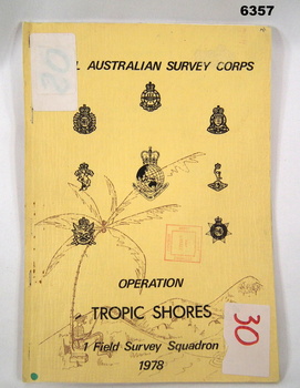 Booklet, A4 cream cardboard cover, stapled Left Hand side, containing a report and plotted maps.