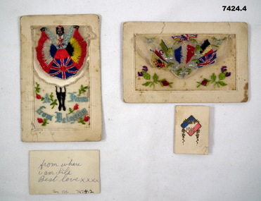 Embroidered Postcards from WW1 France.
