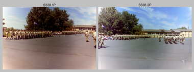 CO’s Parade and Defence Force Service Medal Presentations at the Army Survey Regiment, Fortuna Villa, Bendigo. c1987.