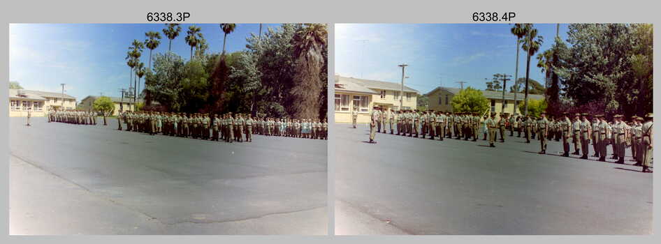 CO’s Parade and Defence Force Service Medal Presentations at the Army Survey Regiment, Fortuna Villa, Bendigo. c1987.