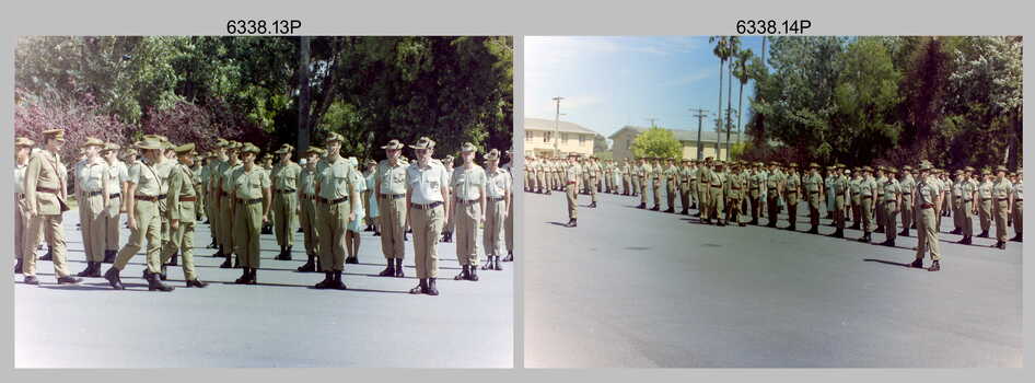 CO’s Parade and Defence Force Service Medal Presentations at the Army Survey Regiment, Fortuna Villa, Bendigo. c1987.