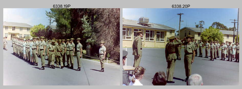 CO’s Parade and Defence Force Service Medal Presentations at the Army Survey Regiment, Fortuna Villa, Bendigo. c1987.