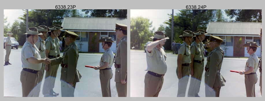 CO’s Parade and Defence Force Service Medal Presentations at the Army Survey Regiment, Fortuna Villa, Bendigo. c1987.