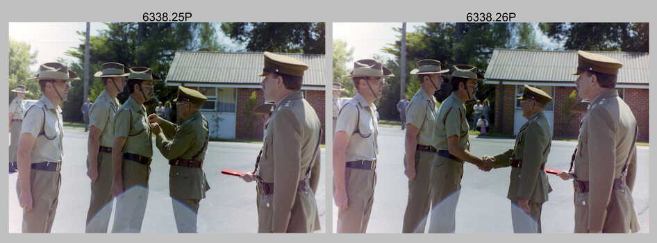 CO’s Parade and Defence Force Service Medal Presentations at the Army Survey Regiment, Fortuna Villa, Bendigo. c1987.