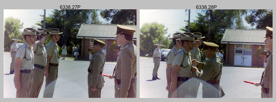 CO’s Parade and Defence Force Service Medal Presentations at the Army Survey Regiment, Fortuna Villa, Bendigo. c1987.