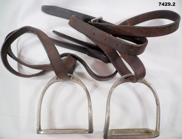 Pair of horse stirrup sets.