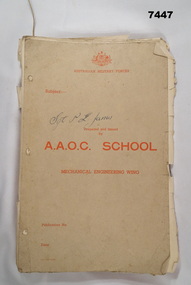 A.A.O.C. School. Mechanical Engineering Wing notes.