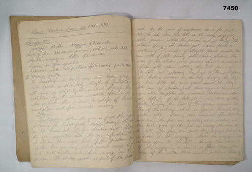 Handwritten notes on Armoury Course.