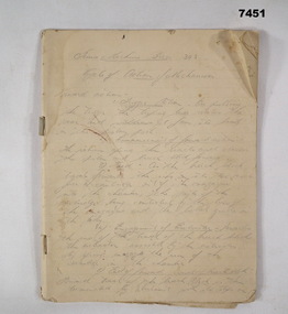 Handwritten note book on Armoury.