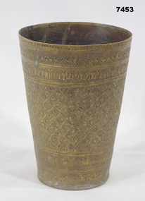 Souvenir Trench Art decorative brass cup.