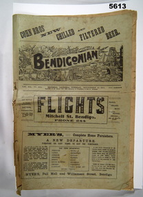 "Bendigonian" Newspaper with photo insert, September 15, 1914.