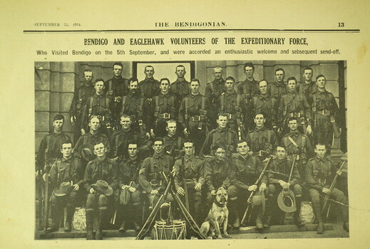 "Bendigonian" Newspaper with photo insert, September 15, 1914.