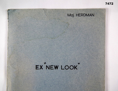 Folder containing printed notes on white, green and pink coloured paper.