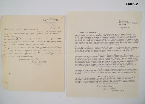 Letters of Sympathy from the Military.