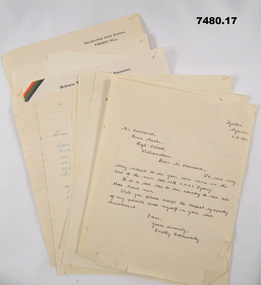 Letters of Sympathy from various schools.