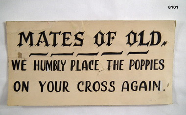 Sign used on RSL Remembrance days.