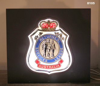 Illuminated RSL Logo sign Bendigo.