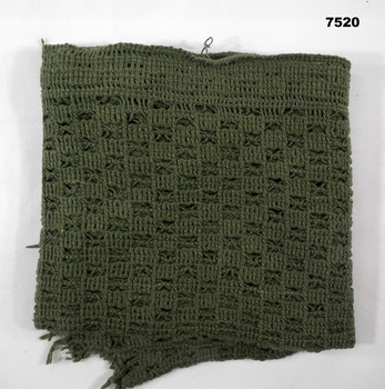 Jungle green crocheted sweat rag.