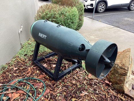 Picture showing tail fin area of a bomb