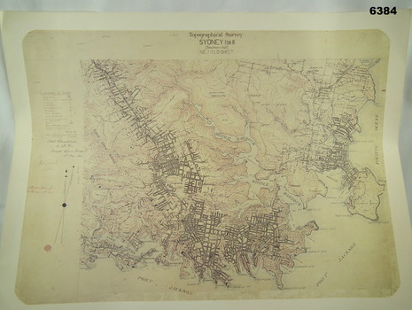 Reprint of a hand drawn map of Sydney 1915