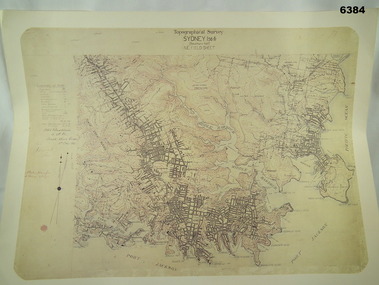 Reprint of a hand drawn map of Sydney 1915