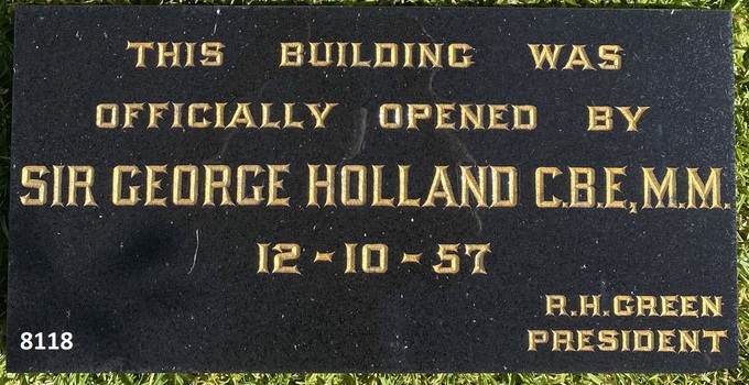 Granite plaque re donation of a building.