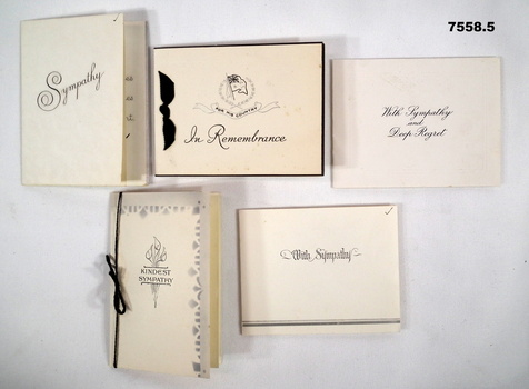 Sympathy Cards to family of Mervyn Townsend.