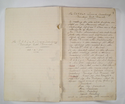 First page from their first meeting 1936.