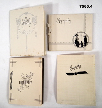 Sympathy cards for Mervyn Townsend.