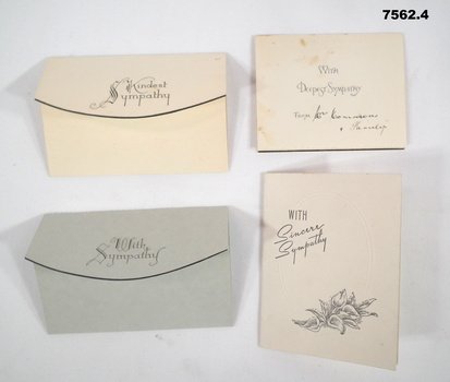 Sympathy cards for Mervyn Townsend.
