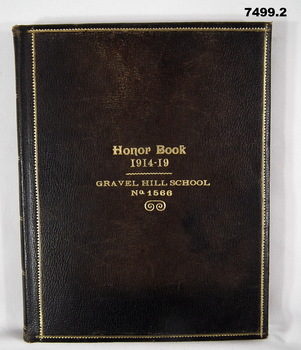 Gravel Hill School Honour Books and cabinet.