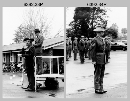Corps Day Parade and Defence Force Service Medal Presentation at the Army Survey Regiment, Fortuna Villa, Bendigo. July 1986.