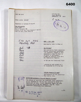 A4 Report on activities of 5 Fd Svy Sqn Jul - Dec 1978