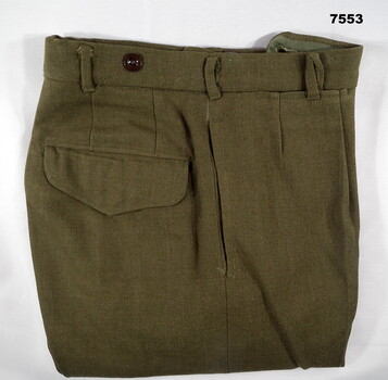 Khaki Army battle dress trousers.