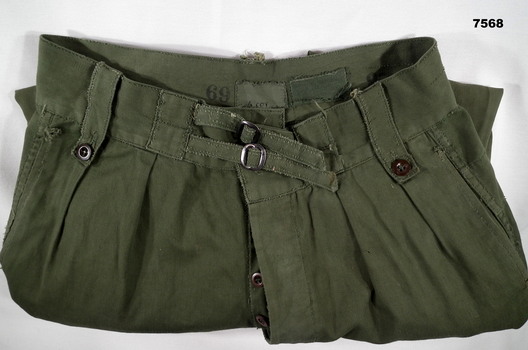 Green Army work dress trousers.