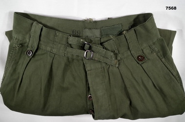 Green Army work dress trousers.