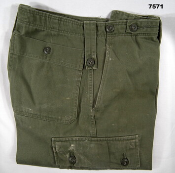 Green Army work dress trousers.