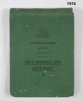 Field Message and Note Book (Australian Army).