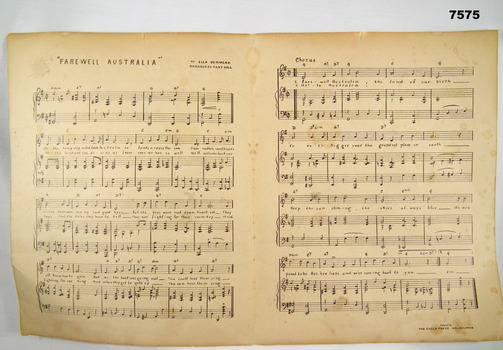 Music sheets, words and lyrics.