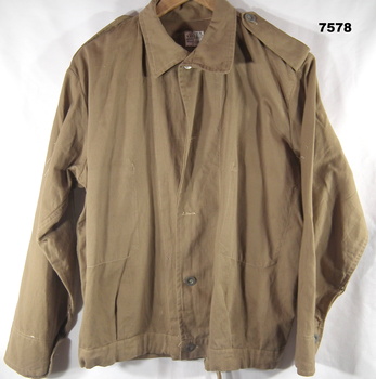 Army work dress jacket with long sleeves.