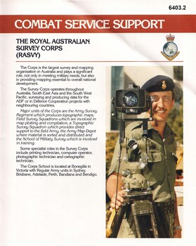 Booklet, extract of page 17, The Royal Australian Survey Corps (RASVY)